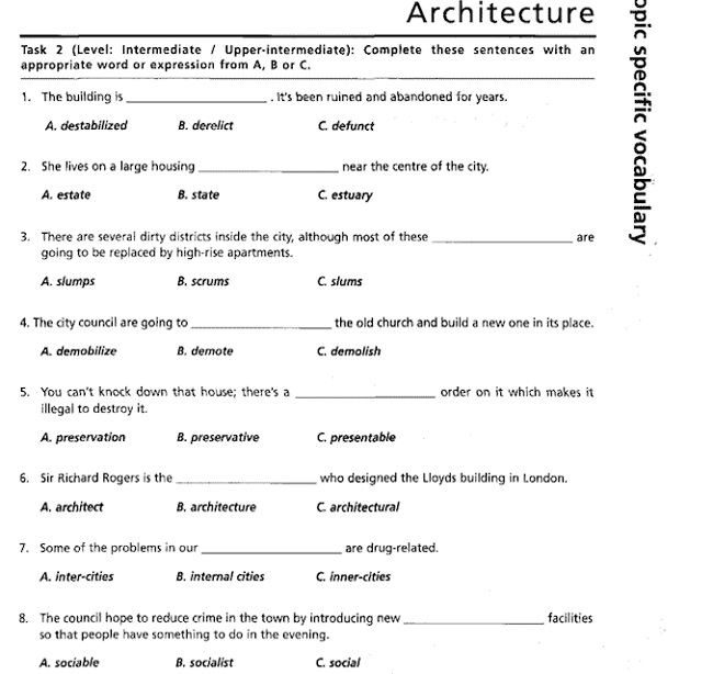 Phần bài tập trong Check Your Vocabulary for IELTS