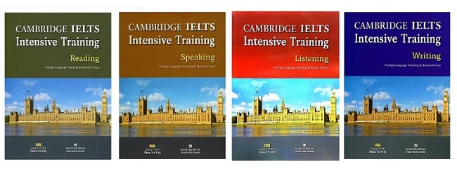 Bìa trọn bộ sách Cambridge IELTS Intensive Training