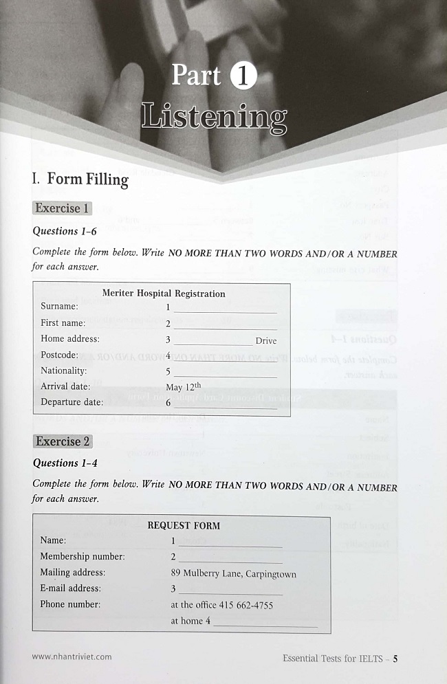 Nội dung sách Essential Test For IELTS